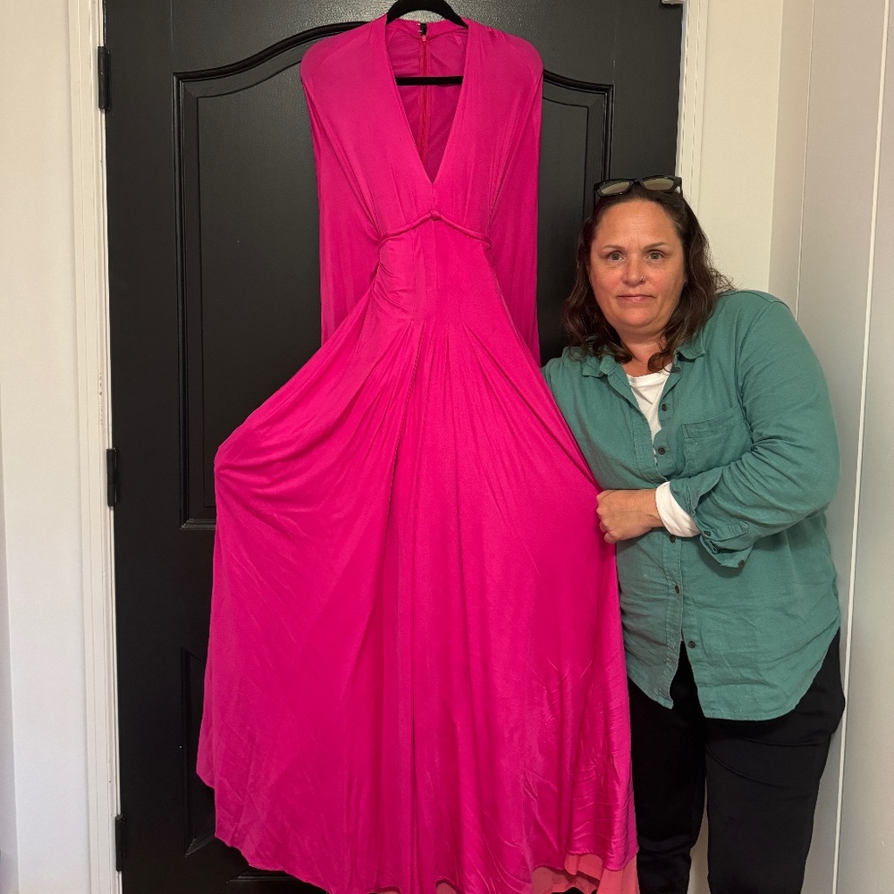 Vintage Pink Glamorous Jersey Gown
